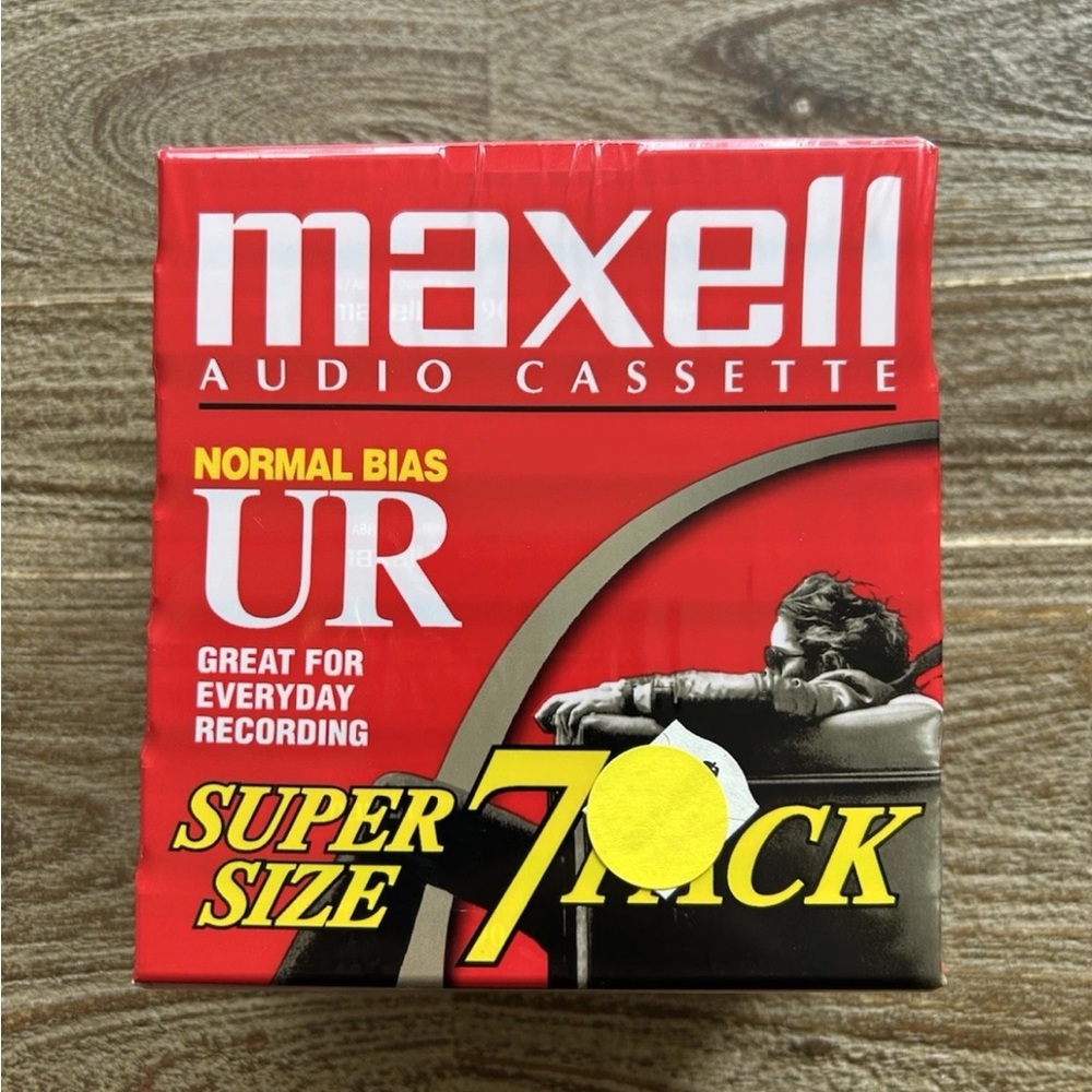 Maxell Audio Cassette Super Size 7 Pack Normal Bias, New Sealed